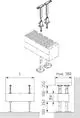 Produktabbildung: Kermi Fensterbankträger-Set 2 für Typ 43/44/54/55, weiß, ZM00030001. Die Abbildung zeigt eine schematische Darstellung des Trägersystems und seiner Montage.